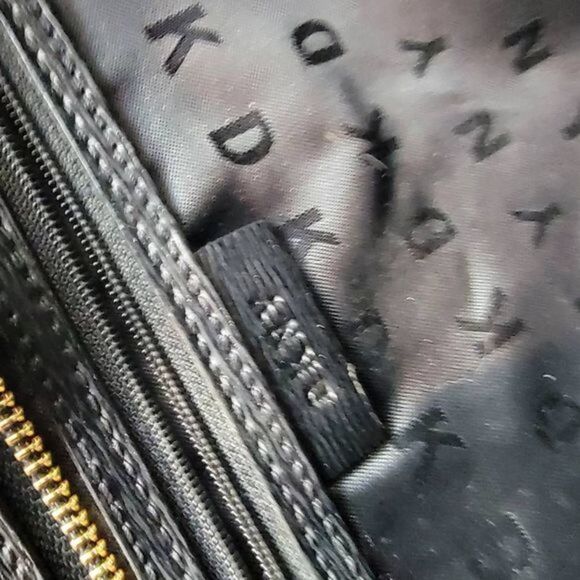 DKNY Women's Black Leather Double Handle Strap Purse Tote Handbag Size Medium - Picture 7 of 11